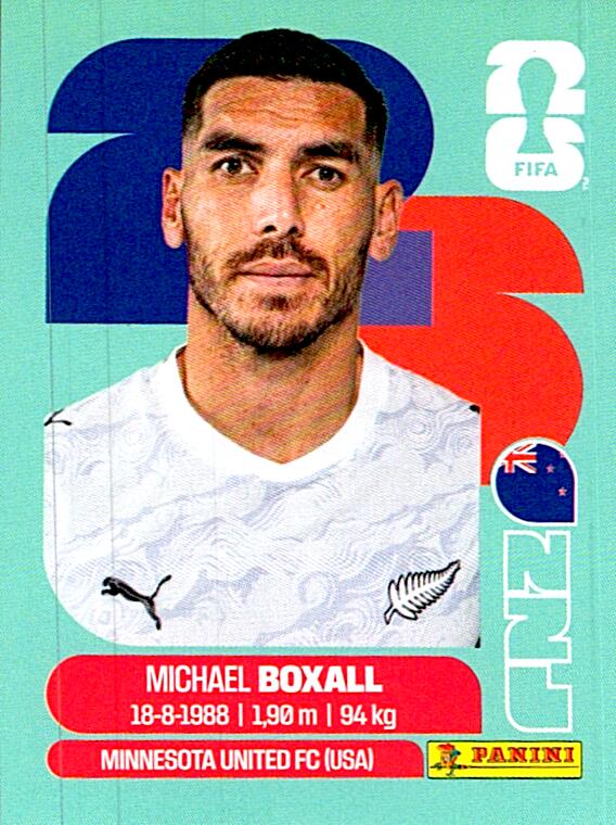 STICKERS FIFA WORLD CUP 2026 MICHAEL BOXALL NºNZL 4