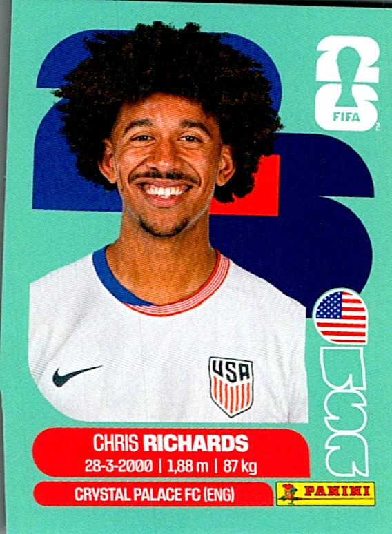 STICKERS FIFA WORLD CUP 2026 CHRIS RICHARDS NºUSA 3