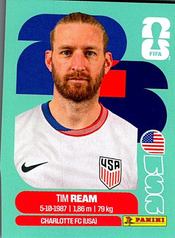 STICKERS FIFA WORLD CUP 2026 TIM REAM NºUSA 4