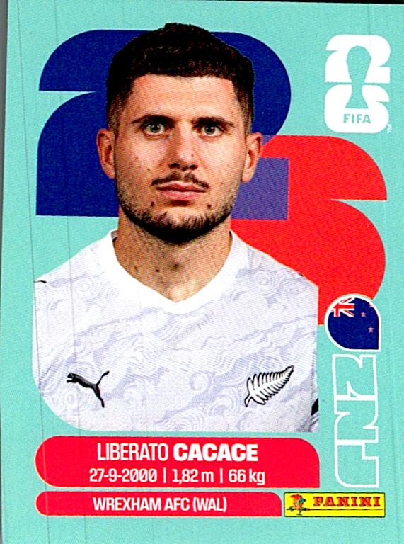 STICKERS FIFA WORLD CUP 2026 LIBERATO CACACE NºNZL 5