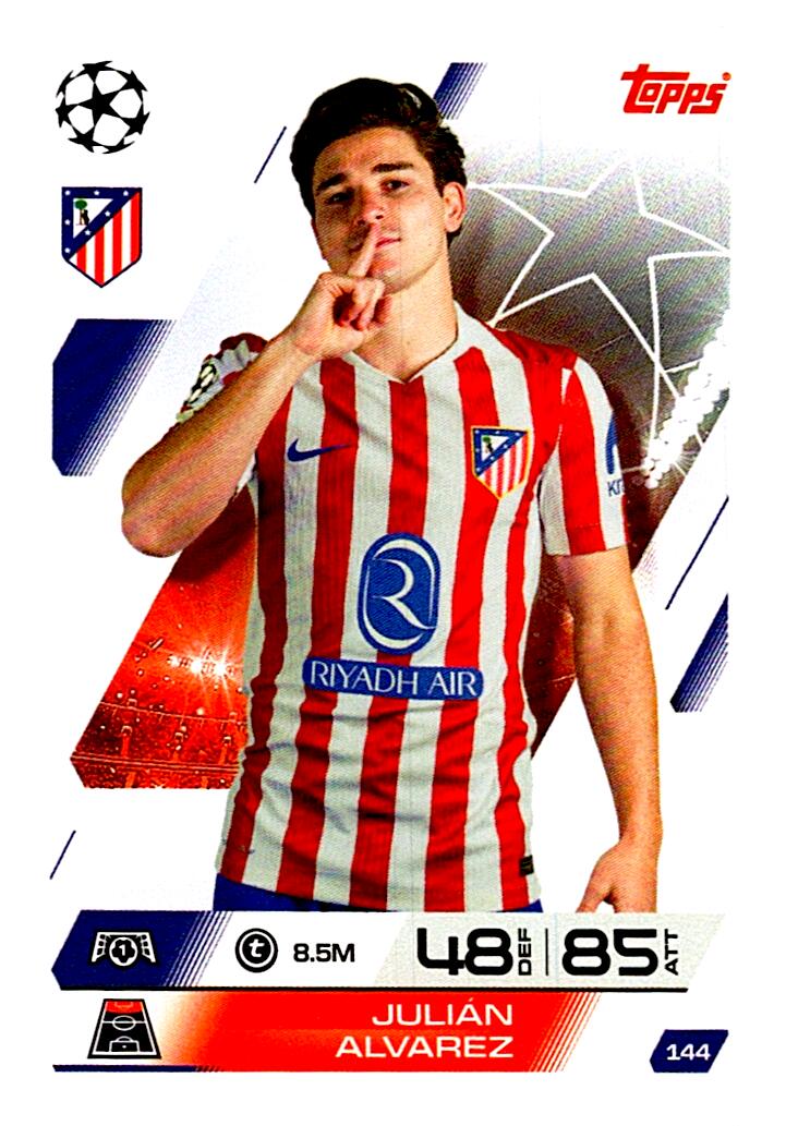 MATCH ATTAX CHAMPIONS LEAGUE 2025/2026 JULIAN ALVAREZ Nº144