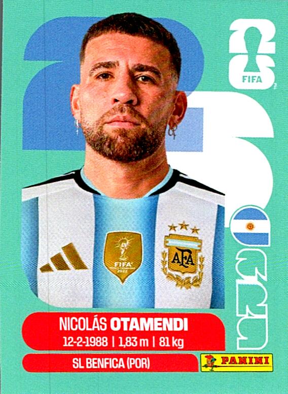 STICKERS FIFA WORLD CUP 2026 NICOLAS OTAMENDI NºARG 5
