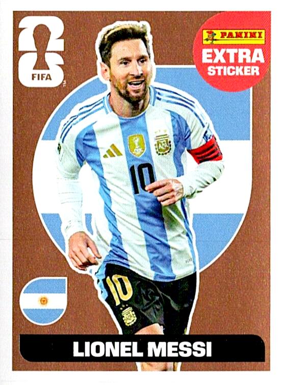 STICKERS FIFA WORLD CUP 2026 LIONEL MESSI EXTRA STICKER BRONCE