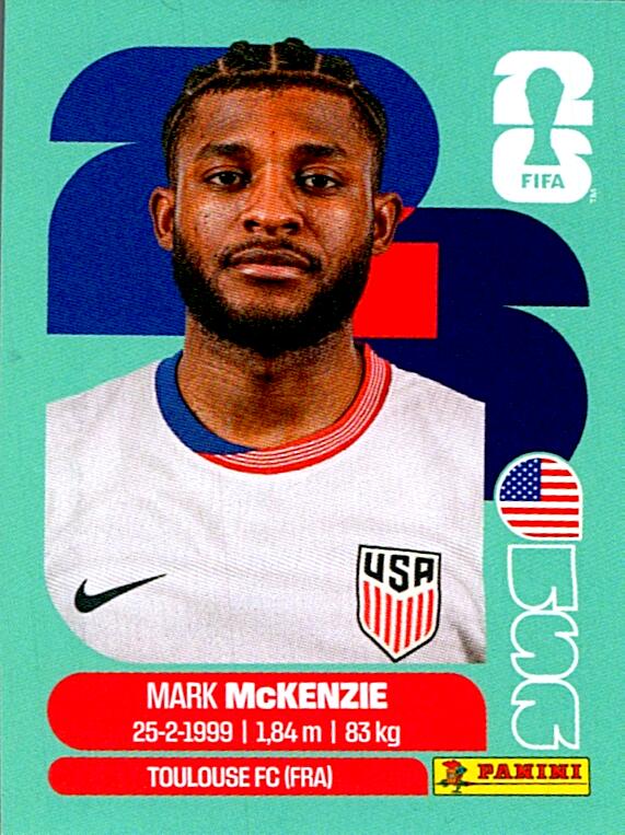 STICKERS FIFA WORLD CUP 2026 MARK McKENZIE NºUSA 5