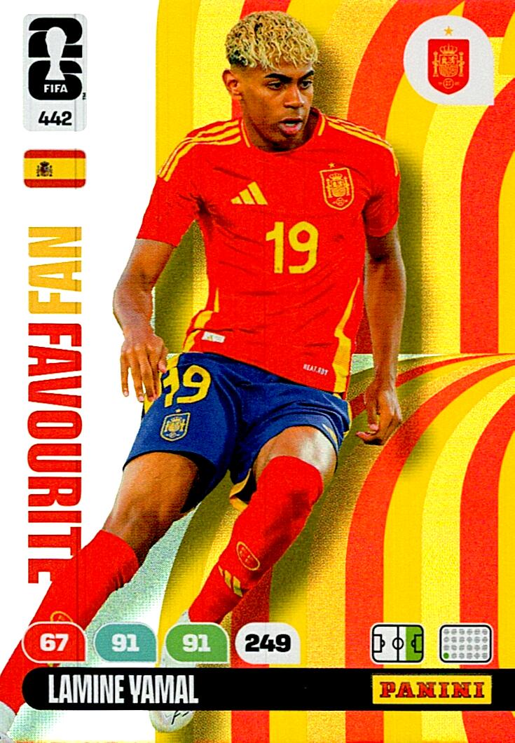 ADRENALYN WORLD CUP 2026 LAMINE YAMAL SPAIN FANS FAVOURITE Nº442