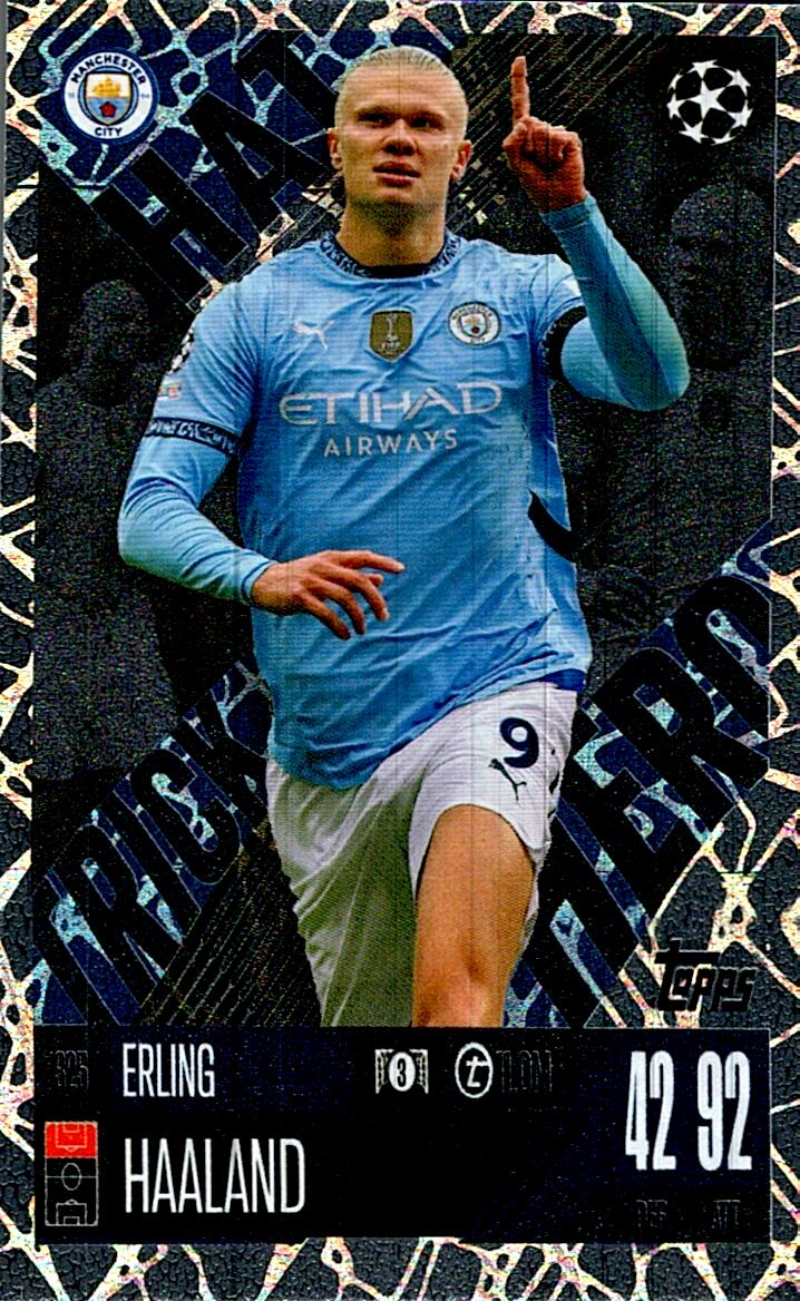 Match Attax Extra 2025 Erling Haaland Hat Trick Hero nº325