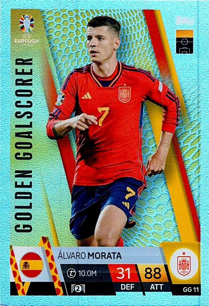 TOPPS MATCH ATTAX UEFA EURO 2024 ALVARO MORATA GOLDEN GOALSCORER NºGG11