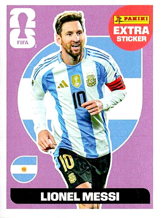 STICKERS FIFA WORLD CUP 2026 LIONEL MESSI EXTRA STICKER BASE