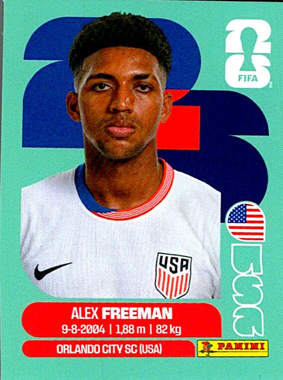 STICKERS FIFA WORLD CUP 2026 ALEX FREEMAN NºUSA 6