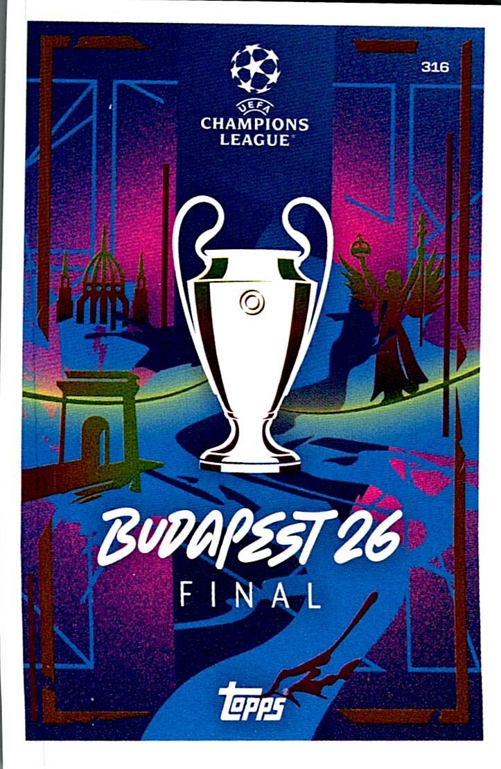 TOPPS MATCH ATTAX EXTRA 2025/26 BUDAPEST FINAL 2016 Nº316