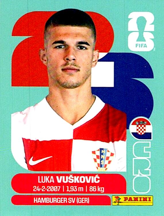 STICKERS FIFA WORLD CUP 2026 LUKA VUSKOVIC NºCRO 6