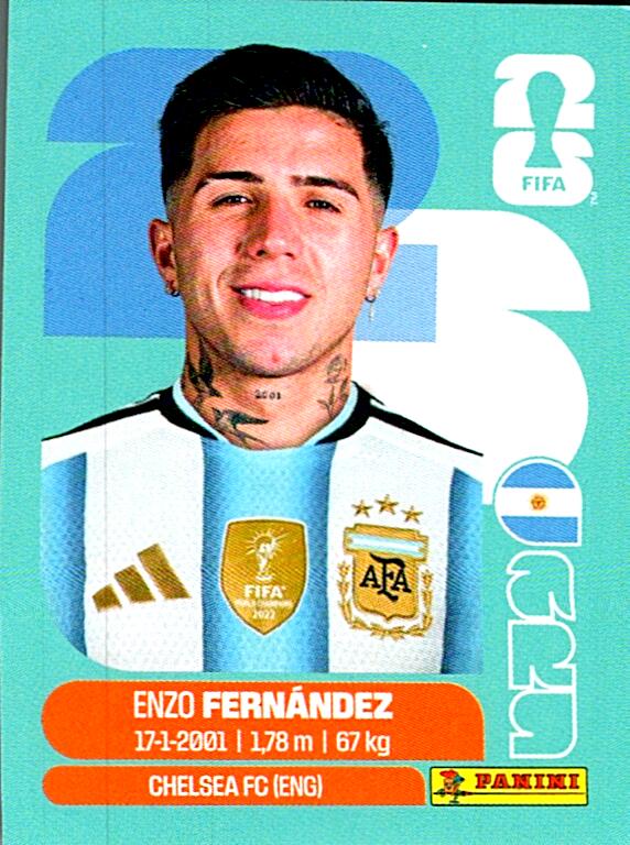 STICKERS FIFA WORLD CUP 2026 ENZO FERNANDEZ NºARG 8