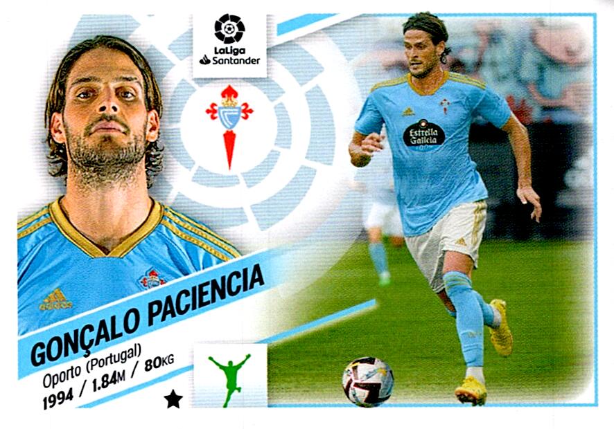 Cromo Liga Este 2022/2023 GONCALO PACIENCIA RC CELTA CF Nº20 TERCERA EDICION
