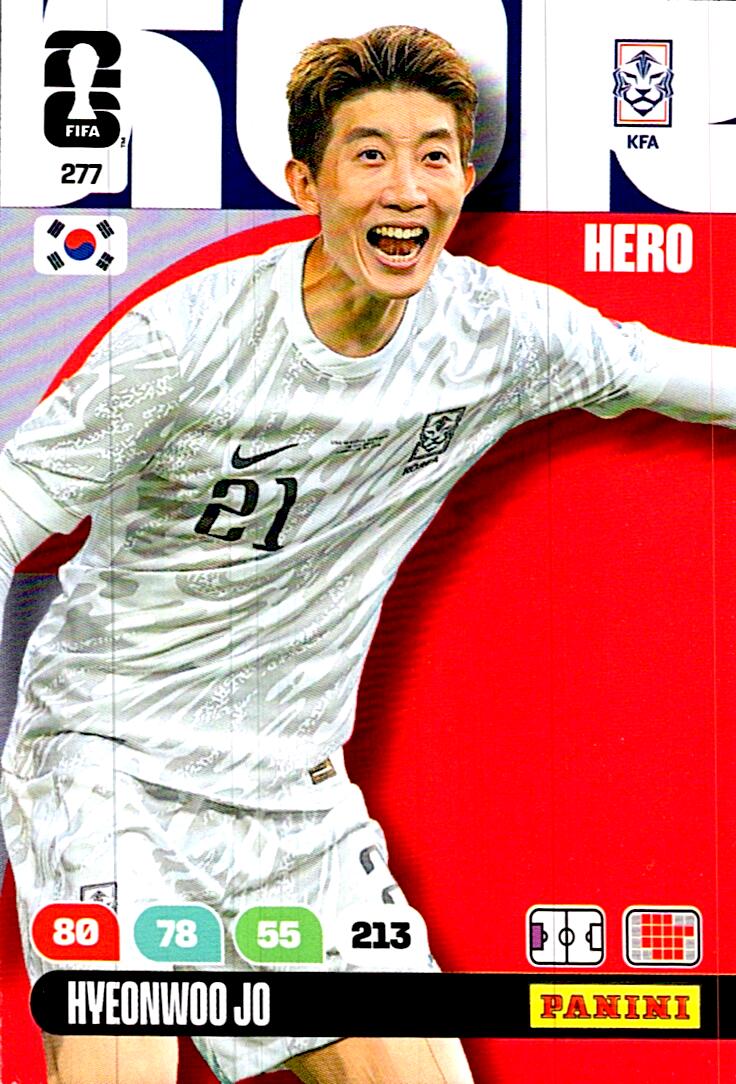 ADRENALYN WORLD CUP 2026 HYEONWOO JO KOREA REPUBLIC Nº277