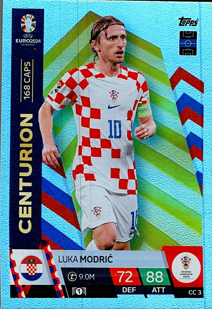 TOPPS MATCH ATTAX UEFA EURO 2024 LUKA MODRIC CENTURION NºCC3