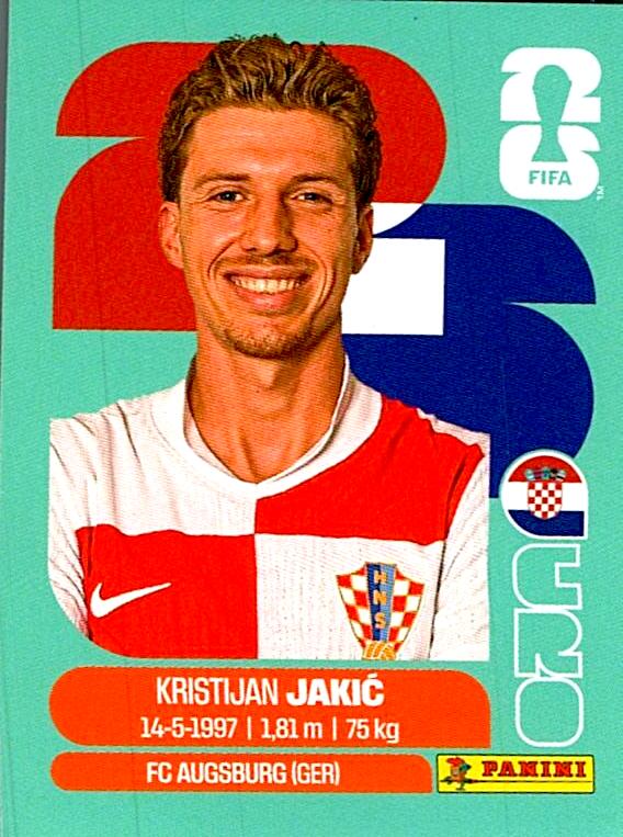 STICKERS FIFA WORLD CUP 2026 KRISTIJAN JAKIC NºCRO 8