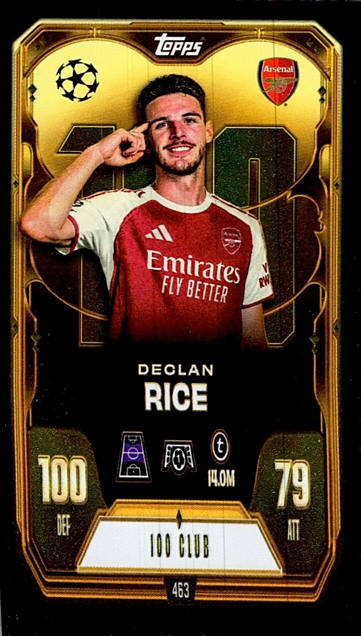 MATCH ATTAX CHAMPIONS LEAGUE 2025/2026 DECLAN RICE 100 CLUB Nº463