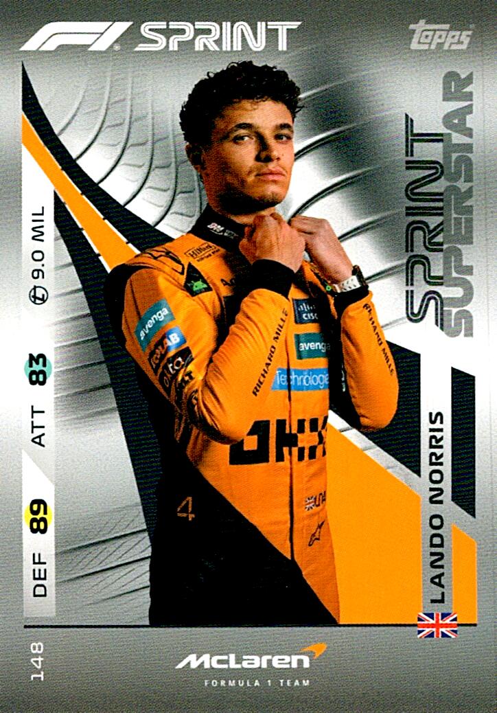 Turbo Attax 2025 SPRINT LANDO NORRIS nº148