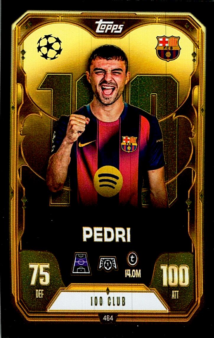 MATCH ATTAX CHAMPIONS LEAGUE 2025/2026 PEDRI 100 CLUB Nº464