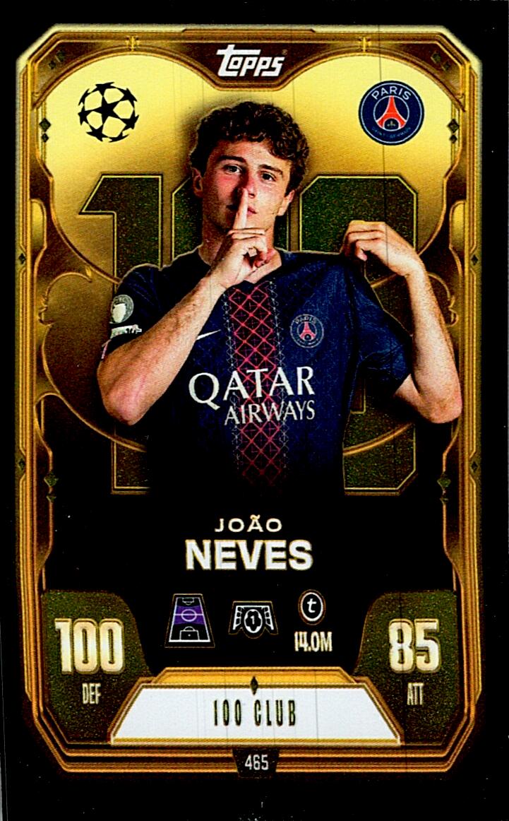 MATCH ATTAX CHAMPIONS LEAGUE 2025/2026 JOAO NEVES 100 CLUB Nº465