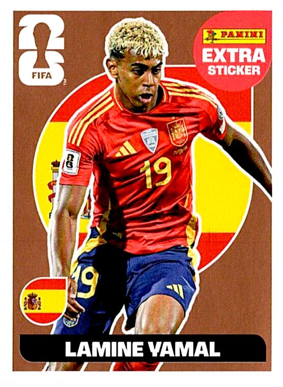 STICKERS FIFA WORLD CUP 2026 LAMINE YAMAL EXTRA STICKER BRONCE