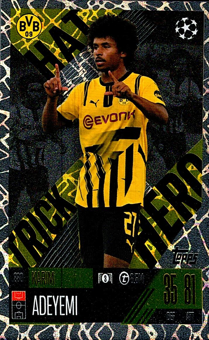 Match Attax Extra 2025 Karim Adeyemi Hat Trick Hero nº330