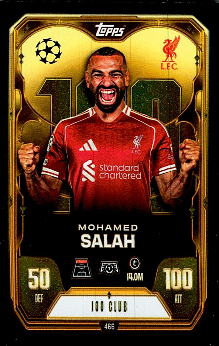 MATCH ATTAX CHAMPIONS LEAGUE 2025/2026 MOHAMED SALAH 100 CLUB Nº466
