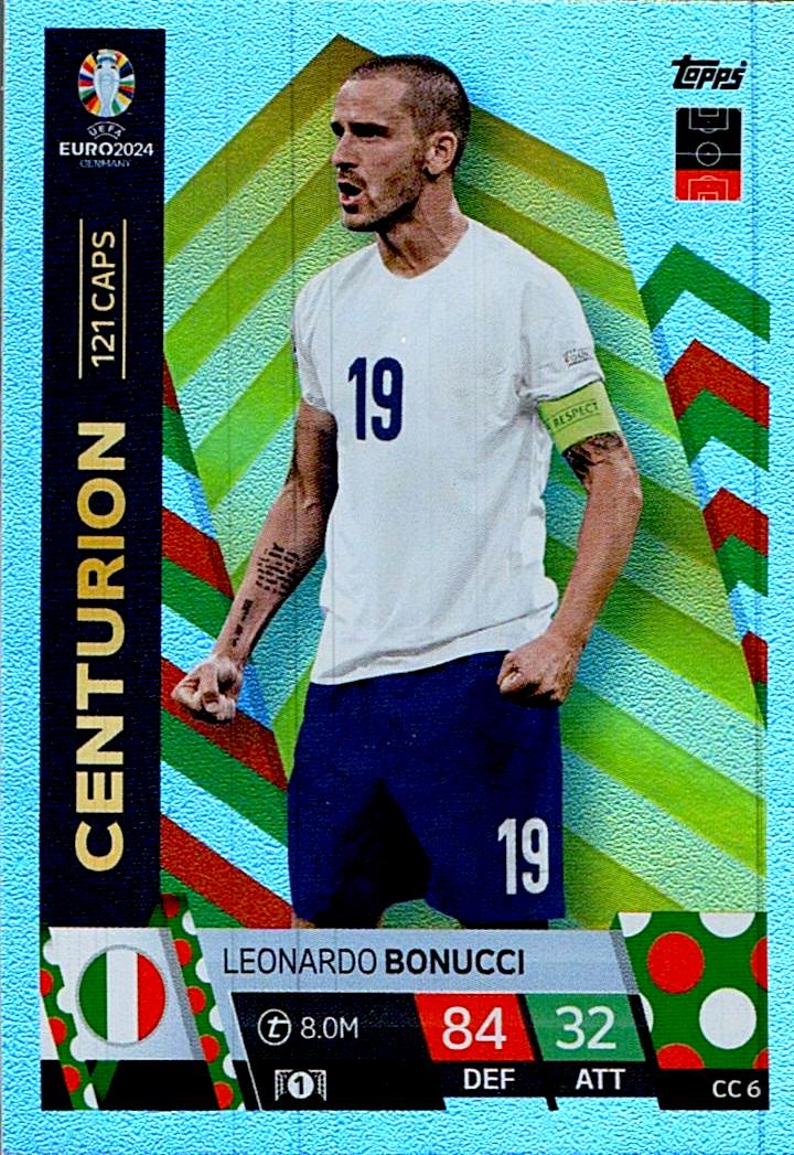 TOPPS MATCH ATTAX UEFA EURO 2024 LEONARDO BONUCCI CENTURION NºCC6