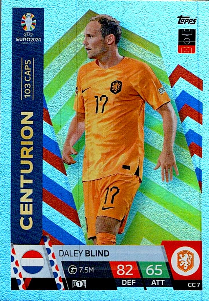 TOPPS MATCH ATTAX UEFA EURO 2024 DALEY BLIND CENTURION NºCC7