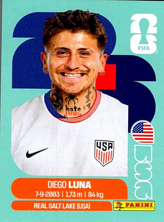 STICKERS FIFA WORLD CUP 2026 DIEGO LUNA NºUSA 14