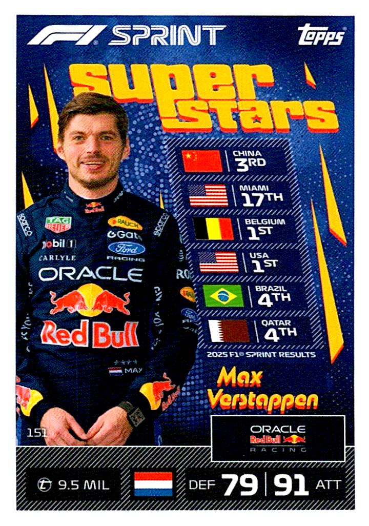 TURBO ATTAX FORMULA 1 2026 MAX VERSTAPPEN Nº151
