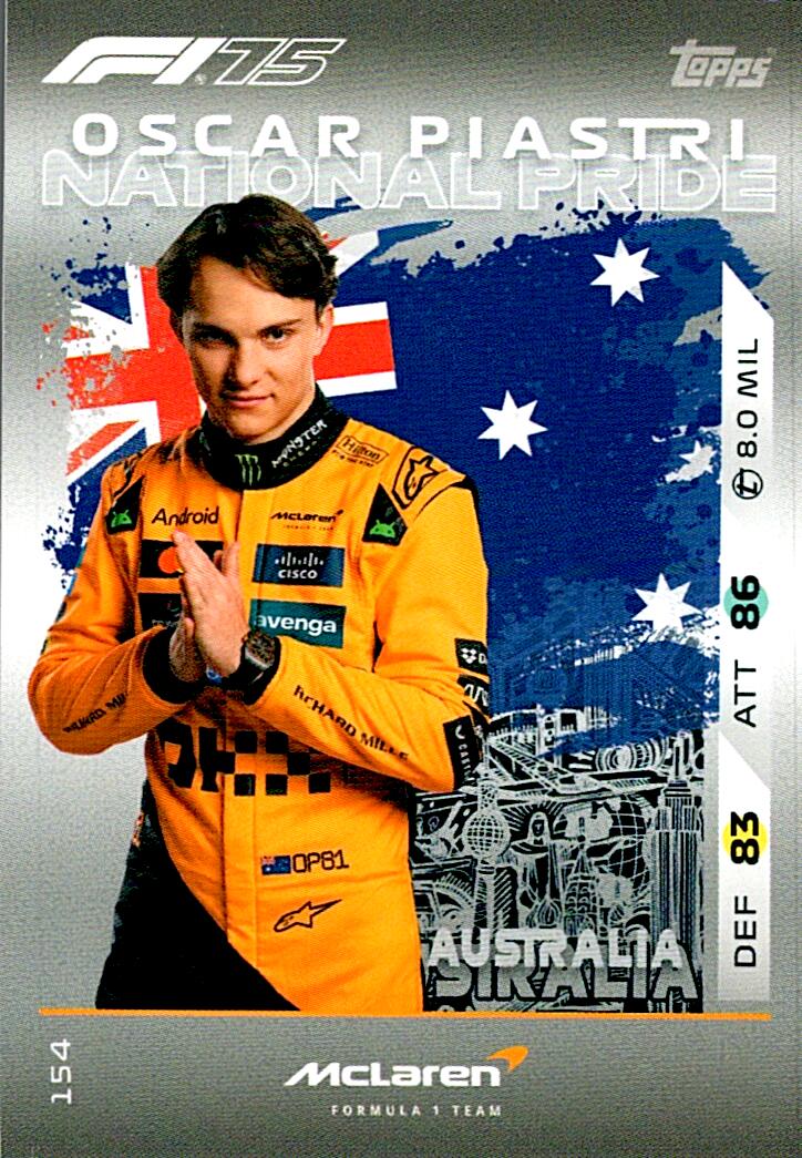 Turbo Attax 2025 NATIONAL PRIDE OSCAR PIASTRI nº154