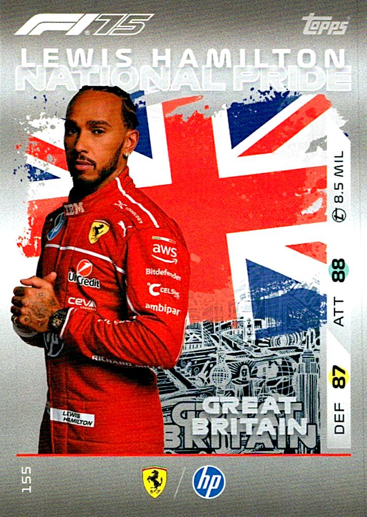 Turbo Attax 2025 NATIONAL PRIDE LEWIS HAMILTON nº155