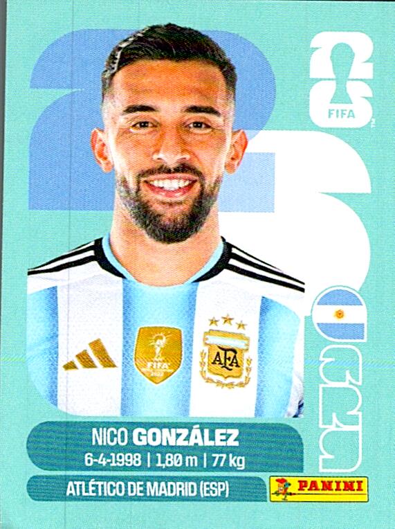 STICKERS FIFA WORLD CUP 2026 NICO GONZALEZ NºARG 16
