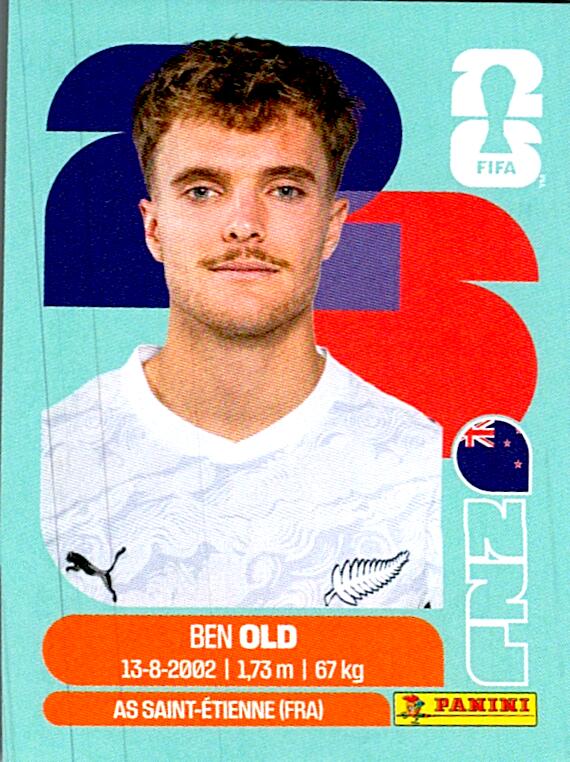 STICKERS FIFA WORLD CUP 2026 BEN OLD NºNZL 16