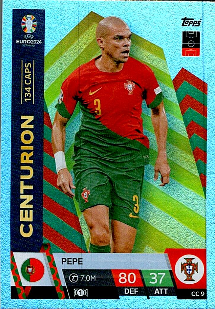 TOPPS MATCH ATTAX UEFA EURO 2024 PEPE CENTURION NºCC9
