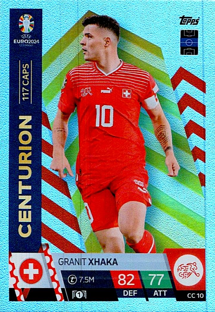 TOPPS MATCH ATTAX UEFA EURO 2024 GRANIT XHAKA CENTURION NºCC10