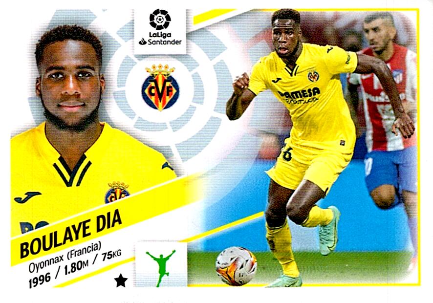 Cromo Liga Este 2022/2023 BOULAYE DIA VILLARREAL CF Nº17B