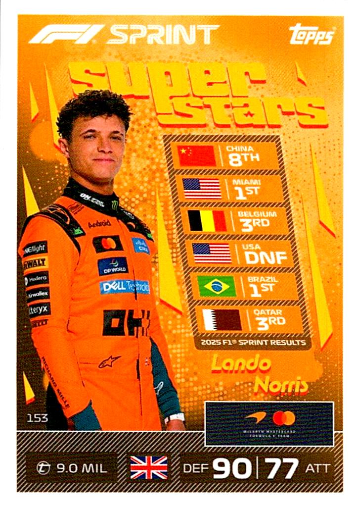 TURBO ATTAX FORMULA 1 2026 LANDO NORRIS Nº153