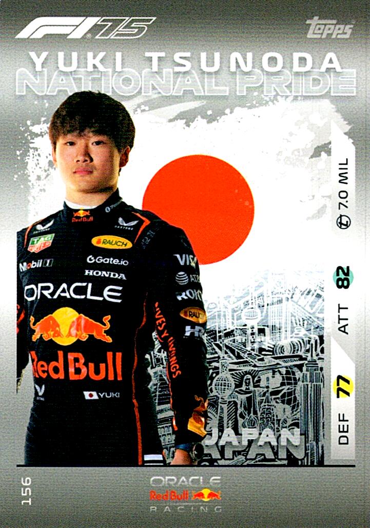 Turbo Attax 2025 NATIONAL PRIDE YUKI TSUNODA nº156