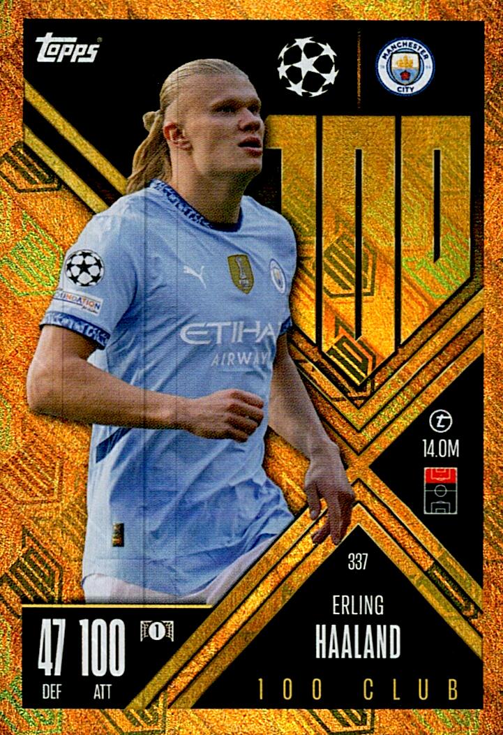 Match Attax Extra 2025 Erling Haaland 100 Club Hero nº337