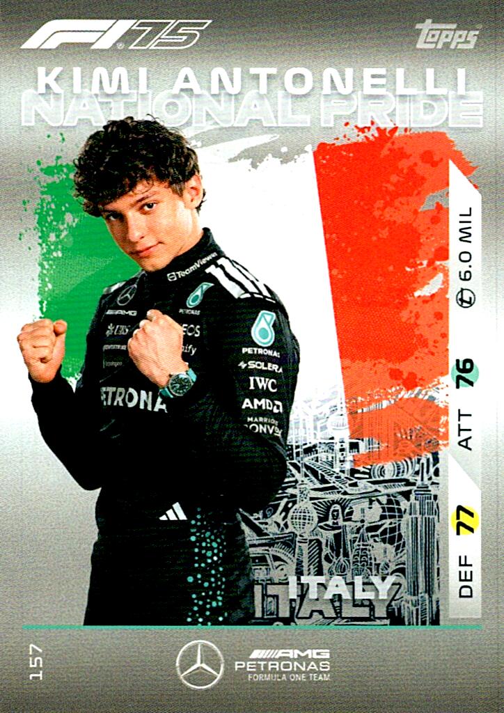 Turbo Attax 2025 NATIONAL PRIDE KIMI ANTONELLI nº157