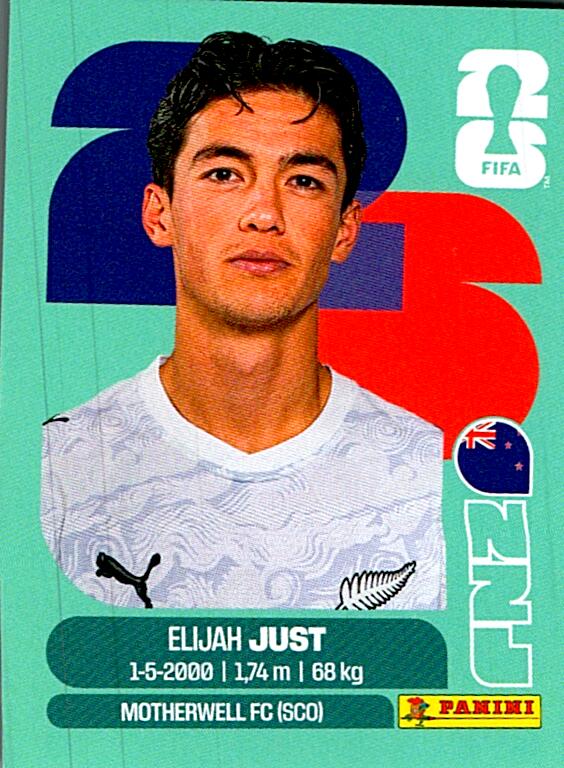 STICKERS FIFA WORLD CUP 2026 ELIJAH JUST NºNZL 18