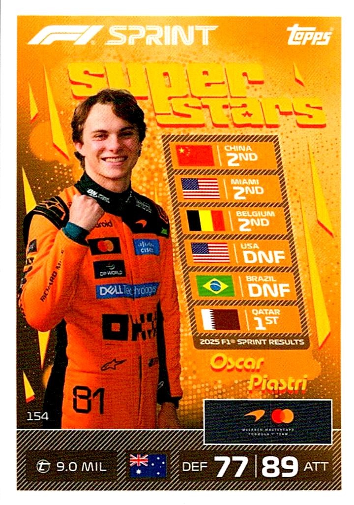 TURBO ATTAX FORMULA 1 2026 OSCAR PIASTRI Nº154
