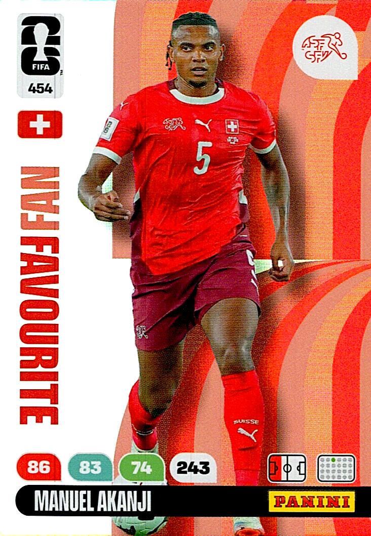 ADRENALYN WORLD CUP 2026 MANUEL AKANJI SWITZERLAND FANS FAVOURITE Nº454