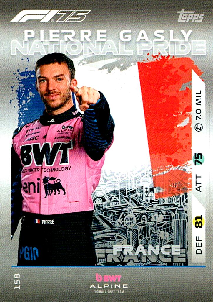 Turbo Attax 2025 NATIONAL PRIDE PIERRE GASLY nº158