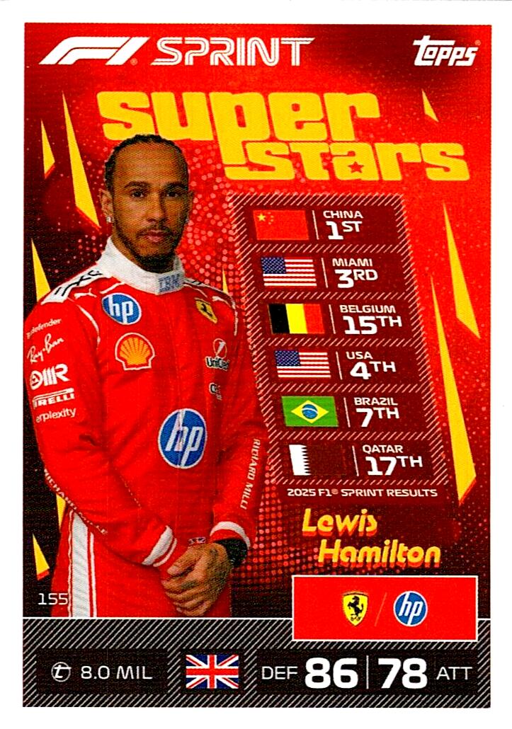 TURBO ATTAX FORMULA 1 2026 LEWIS HAMILTON Nº155
