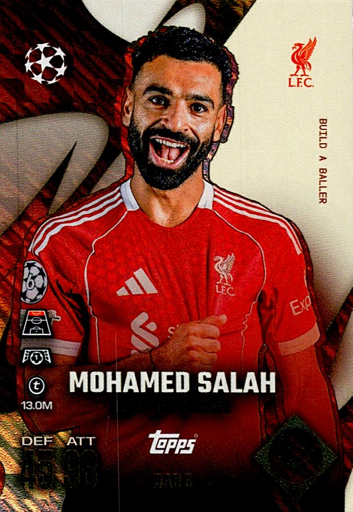 TOPPS MATCH ATTAX EXTRA 2025/26 MOHAMED SALAH BUILD A BALLER NºBAB6