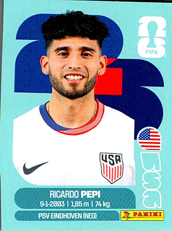 STICKERS FIFA WORLD CUP 2026 RICARDO PEPI NºUSA 18