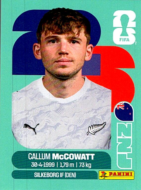 STICKERS FIFA WORLD CUP 2026 CALLUM McCOWATT NºNZL 19